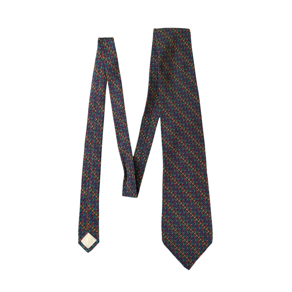 Missoni Cravatte VTG Silk Tie Mens Geometric Abstract Multicolor Italy